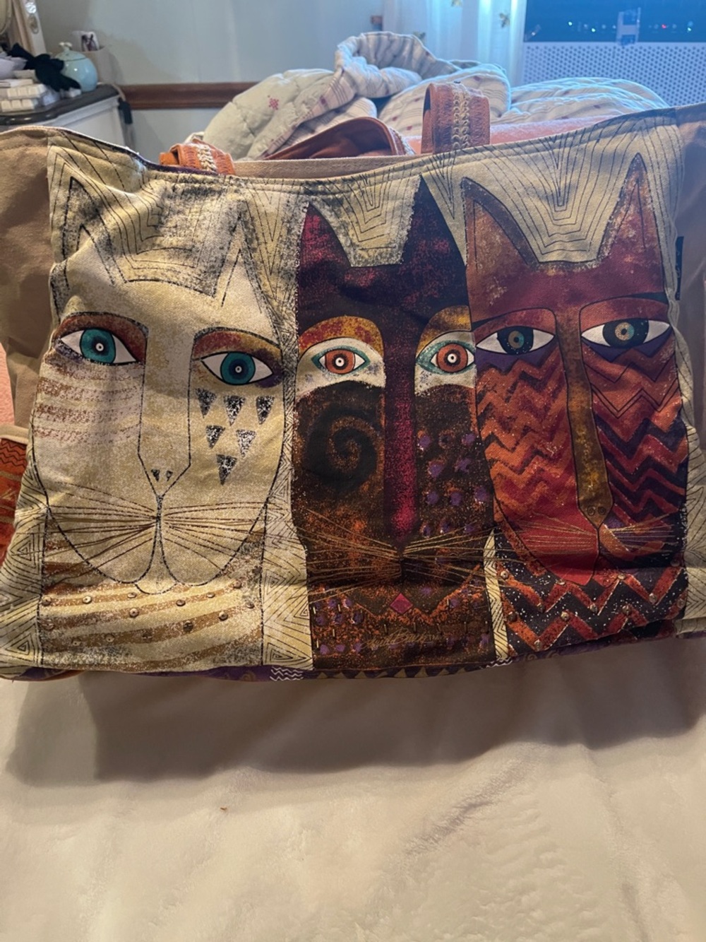 Laurel Burch huge tote bag  with cats